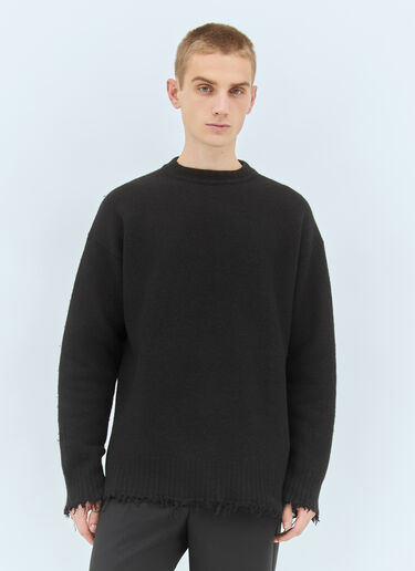 Crewneck Frayed Sweater Jil Sander Crewneck Frayed Sweater Black jil0158004