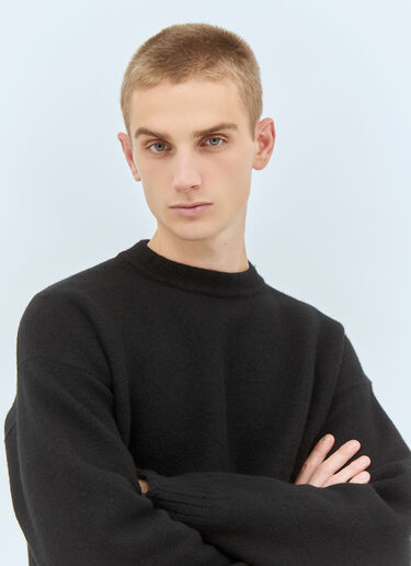 Crewneck Frayed Sweater Jil Sander Crewneck Frayed Sweater Black jil0158004