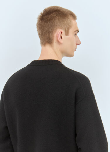 Jil Sander Crewneck Frayed Sweater Black jil0158004