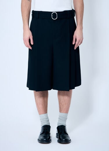 Jil Sander ベルテッドプリーツショートパンツ ブラック jil0159006