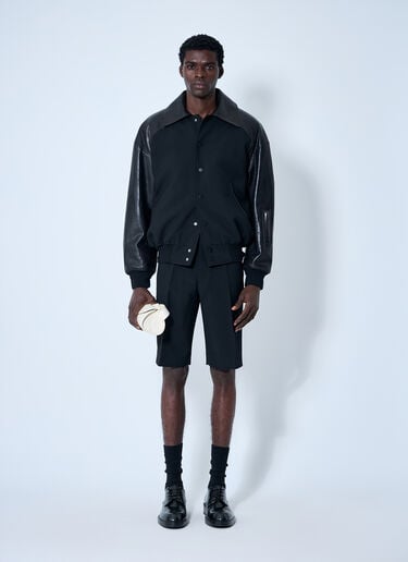 Jil Sander 가죽 패널 블루종  블랙 jil0160006