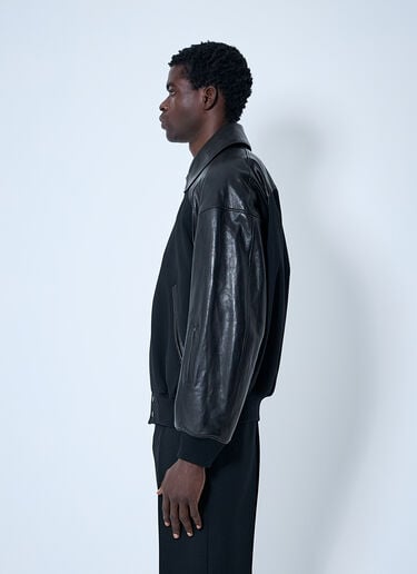 Jil Sander 가죽 패널 블루종  블랙 jil0160006