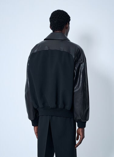 Jil Sander 가죽 패널 블루종  블랙 jil0160006