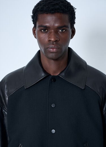 Jil Sander 가죽 패널 블루종  블랙 jil0160006
