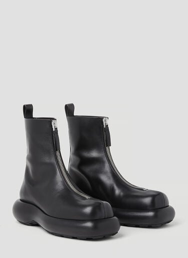 Zip Up Leather Ankle Boots Jil Sander Zip Up Leather Ankle Boots Black jil0253033