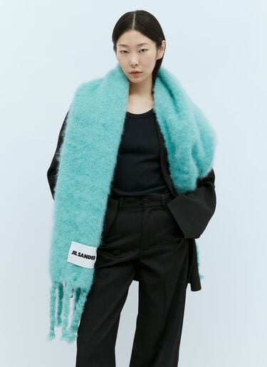 Mohair Wool Scarf Jil Sander Mohair Wool Scarf Blue jil0255004