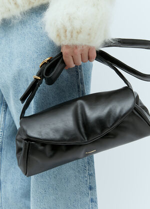 Jil Sander Small Cannolo Padded Shoulder Bag Black jil0255033