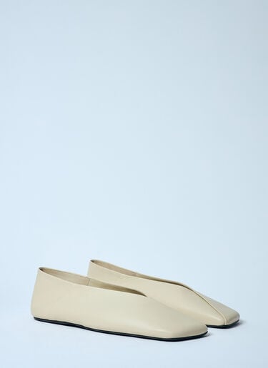 皮革芭蕾平底鞋 Jil Sander 皮革芭蕾平底鞋 米色 jil0259019