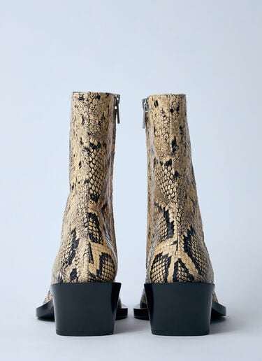 Jil Sander 蛇纹压花皮靴  米色 jil0260010