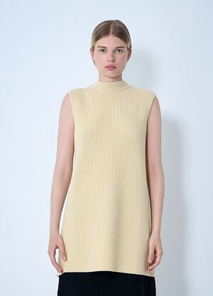 Jil Sander Wool Tunic Top Beige jil0262002
