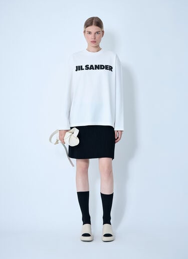 Jil Sander Logo Motif T-Shirt White jil0262007