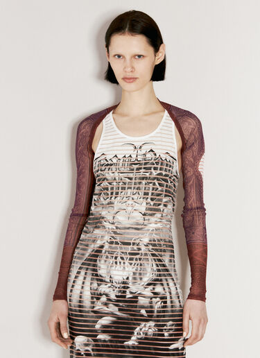 Cartouche Mesh Long Sleeve Shawl Jean Paul Gaultier Cartouche Mesh Long Sleeve Shawl Burgundy jpg0256008