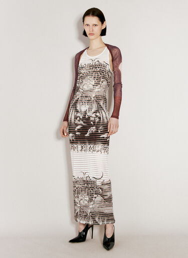 Cartouche Mesh Long Sleeve Shawl Jean Paul Gaultier Cartouche Mesh Long Sleeve Shawl Burgundy jpg0256008