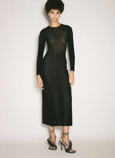 Jean Paul Gaultier Morphing Pinstripe 中长连衣裙 黑色 jpg0258034