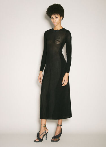 Jean Paul Gaultier Morphing Pinstripe 中长连衣裙 黑色 jpg0258034