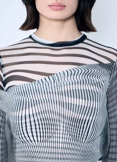 Jean Paul Gaultier Double-Layer Mesh Bodysuit White jpg0259003
