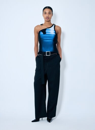 Jean Paul Gaultier 핀스트라이프 울 팬츠  블랙 jpg0259008