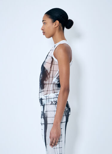 Jean Paul Gaultier 스켈레토 메시 바디수트 화이트 jpg0259019