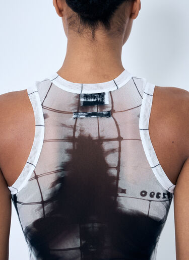 Jean Paul Gaultier 스켈레토 메시 바디수트 화이트 jpg0259019