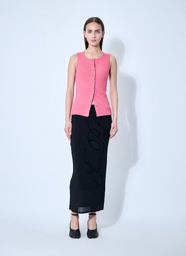 Jean Paul Gaultier 메시 타투 미디 스커트  블랙 jpg0260008