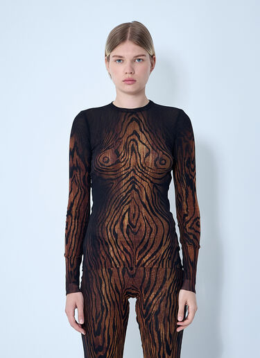 Wood Mesh Top Jean Paul Gaultier Wood Mesh Top Black jpg0261001