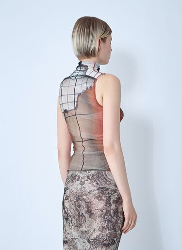 Jean Paul Gaultier Fire Mesh Tank Top Orange jpg0261007