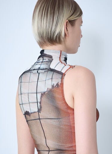 Jean Paul Gaultier Fire Mesh Tank Top Orange jpg0261007