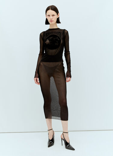 网布露背连衣裙 Jean Paul Gaultier x Shayne Oliver 网布露背连衣裙 黑色 jps0257005