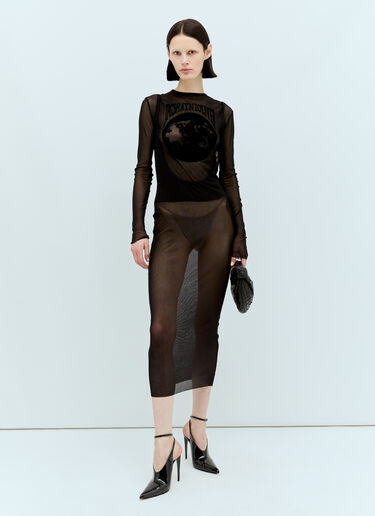 网布露背连衣裙 Jean Paul Gaultier x Shayne Oliver 网布露背连衣裙 黑色 jps0257005