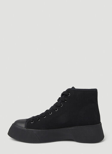 JW Anderson 徽标刺绣高帮运动鞋 黑色 jwa0151003