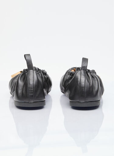 JW Anderson 풀러 가죽 발레 플랫 블랙 jwa0255002