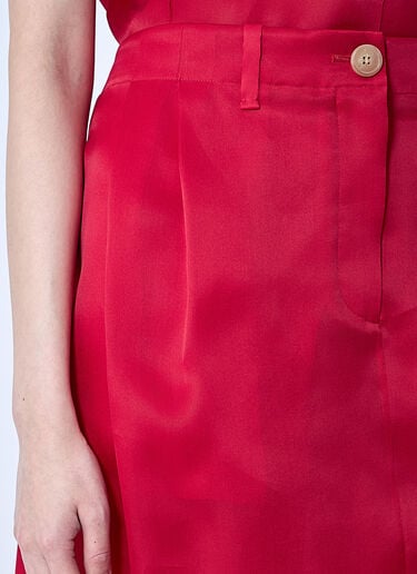 Khaite Lucian Silk Organza Maxi Skirt Red kha0260004