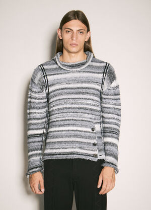 Kiko Kostadinov Rolled Neck Striped Sweater Grey kko0158012