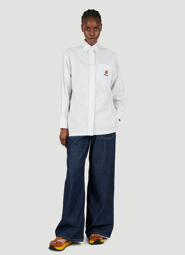 Boke Flower Striped Shirt Kenzo Boke Flower Striped Shirt Light Blue knz0252034