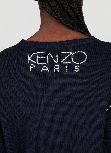 사시코 스티치 자수 스웨터 Kenzo 사시코 스티치 자수 스웨터 블루 knz0253006