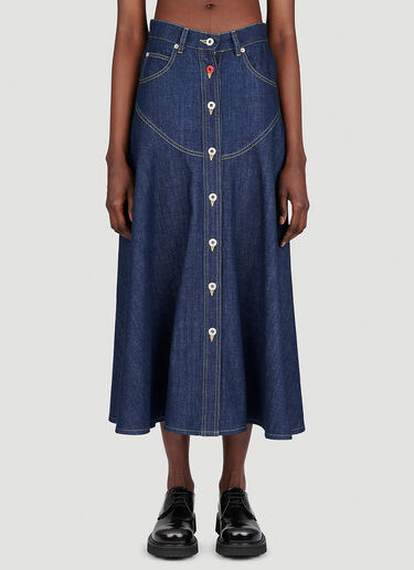 Long Flared Denim Skirt Kenzo Long Flared Denim Skirt Blue knz0253011