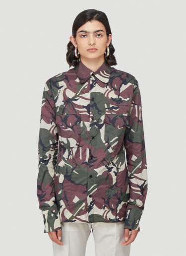 Camouflage-Print Shirt Kwaidan Editions Camouflage-Print Shirt Green kwe0240007