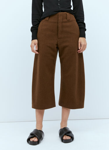 Cropped Curved Pants Lemaire Cropped Curved Pants Brown lem0254005