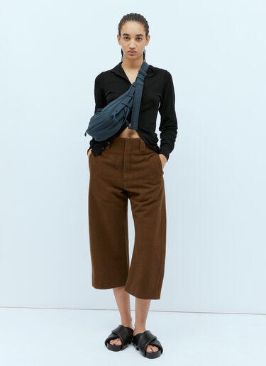 Cropped Curved Pants Lemaire Cropped Curved Pants Brown lem0254005