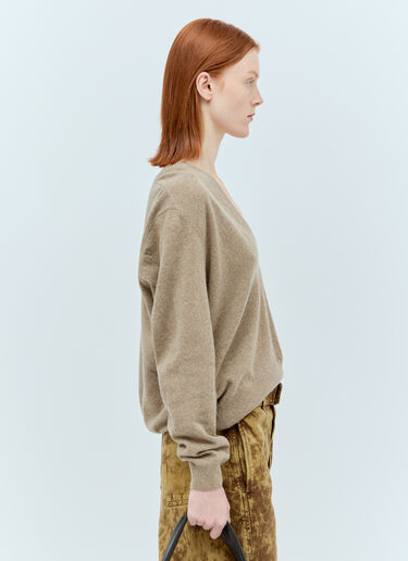 Deep V Neck Sweater Lemaire Deep V Neck Sweater Beige lem0256011