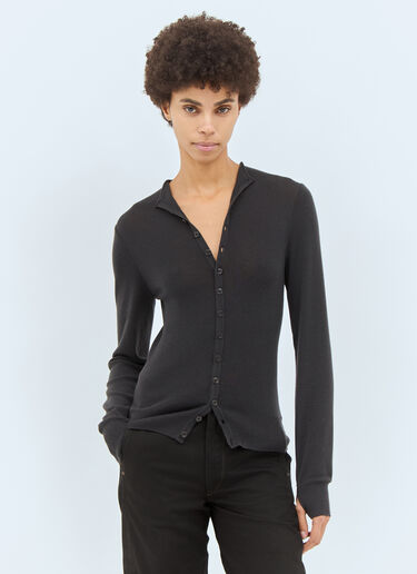 Lemaire Fitted Seamless Cardigan Grey lem0258029