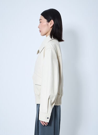 Leather Blouson Lemaire Leather Blouson Cream lem0260011