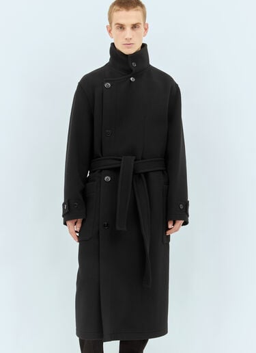 Wrap Wool Coat Lemaire Wrap Wool Coat Black lem0362020