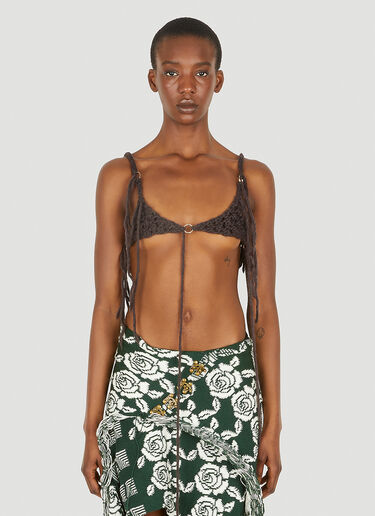LOUISE LYNGH BJERREGAARD Hand Knitted Bra Top Brown llb0248009