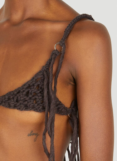 Hand Knitted Bra Top LOUISE LYNGH BJERREGAARD Hand Knitted Bra Top Brown llb0248009