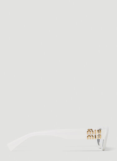 Miu Miu Oval Sunglasses White lmu0253010