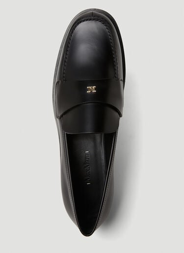모노그램 로고 플라크 로퍼 Max Mara 모노그램 로고 플라크 로퍼 블랙 max0249035