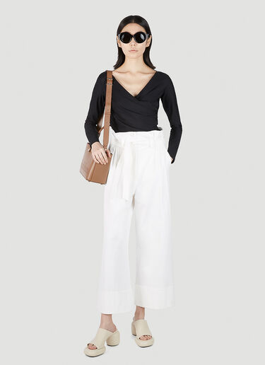 Max Mara Nigella Tie Fastening Pants White max0251026