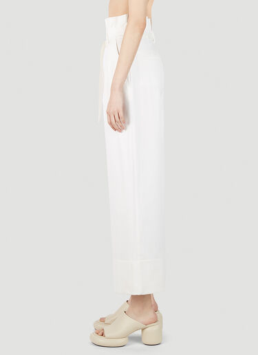 Max Mara Nigella Tie Fastening Pants White max0251026