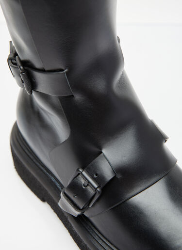 Leather Biker Boots Max Mara Leather Biker Boots Black max0254058
